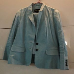 Linen turquoise business suit